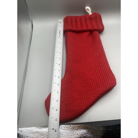 Red and White Letter T Christmas Holiday Stocking - Picture 4 of 6